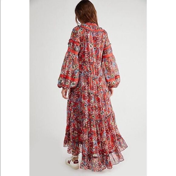 Free People Cassis Printed Chiffon Dress Size SP - Picture 6 of 10